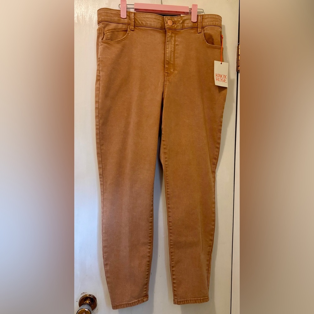 NWT New Knox Rose Khaki Jeans High Rise Stretch Ankle Length Size 14 (34 waist)